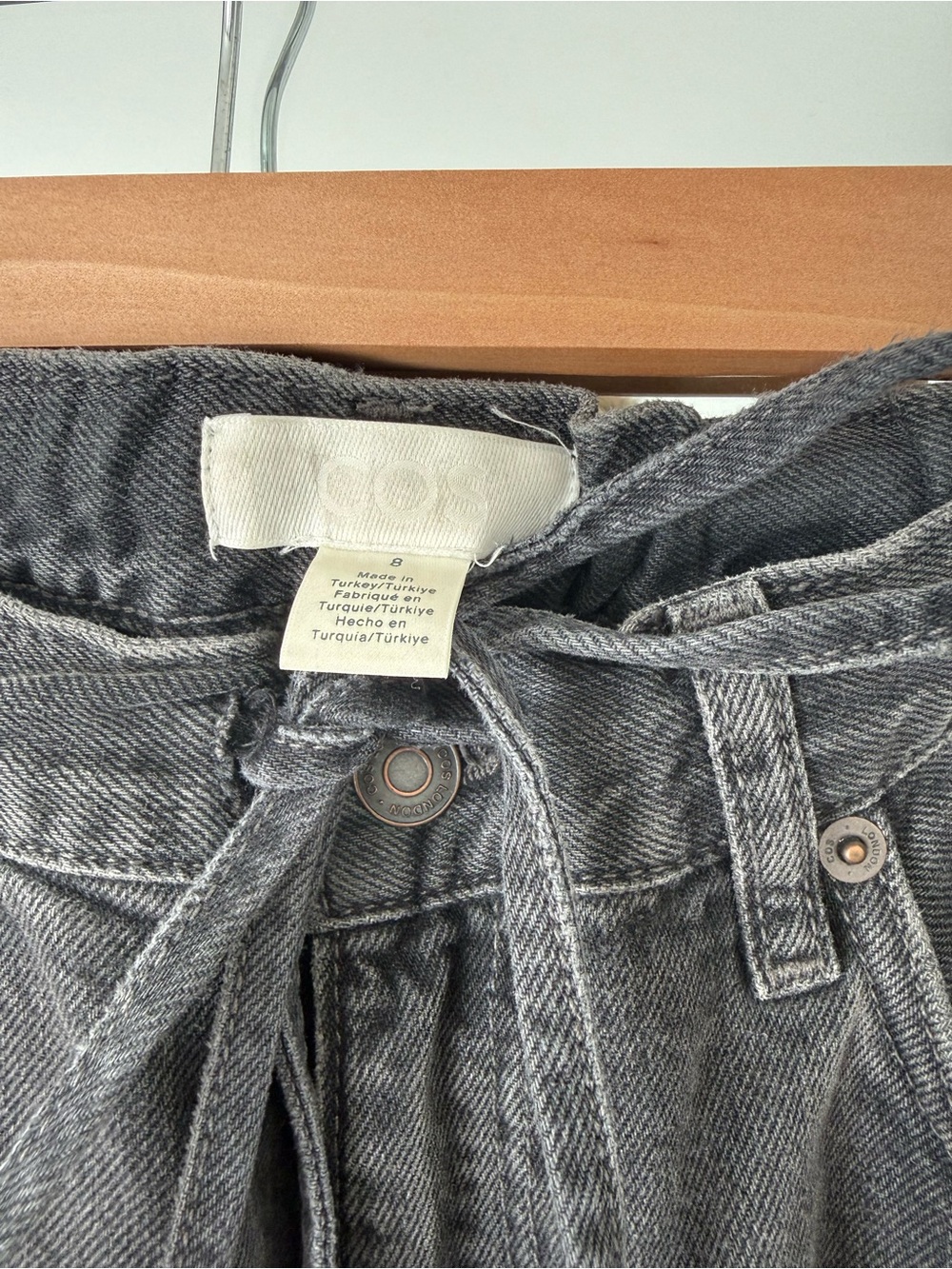 COS Relaxed Wide-Leg Drawstring Jeans — Black - Picture 2 of 2